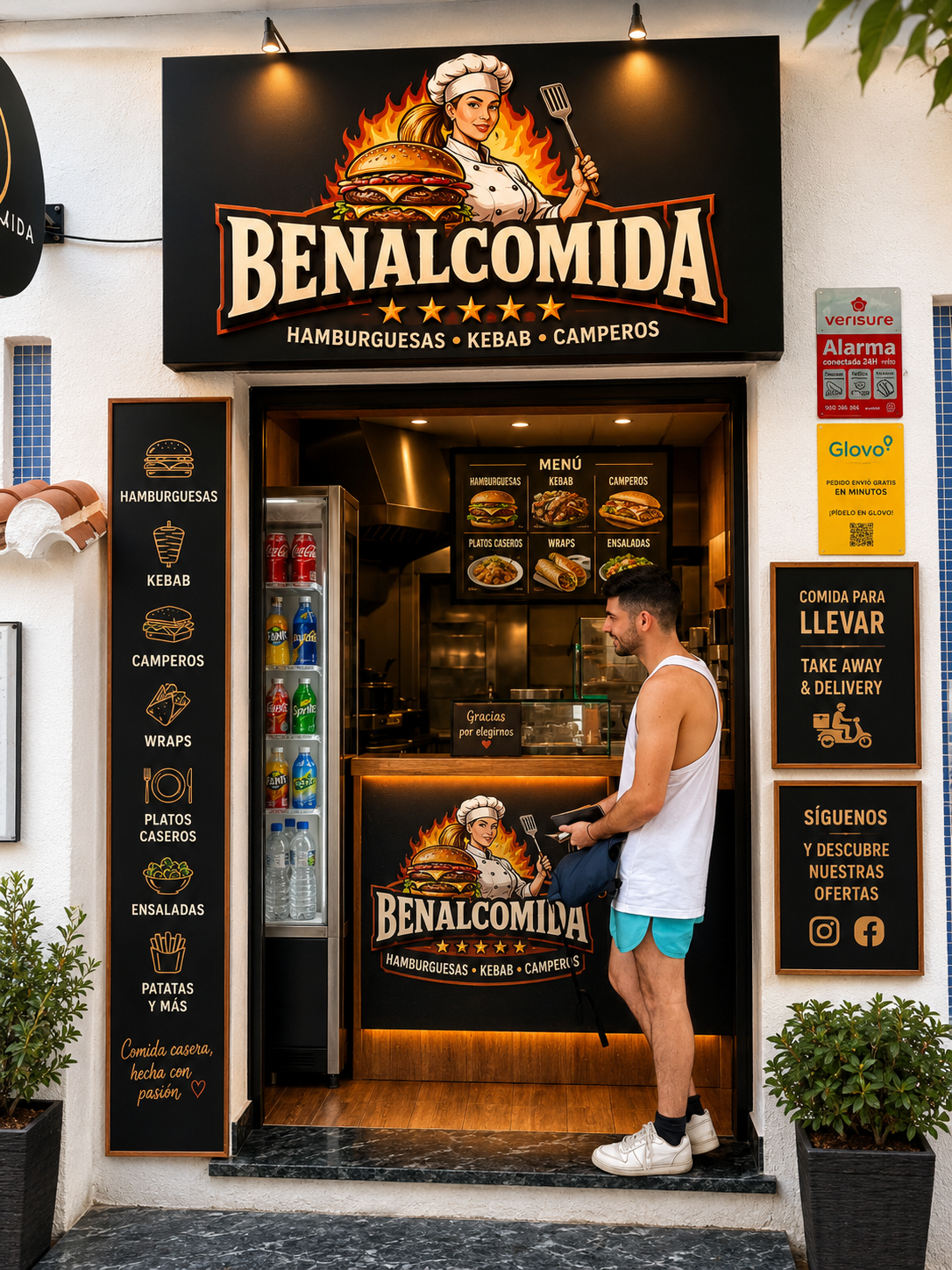 Fachada de la tienda Benalcomida en Benalmádena Pueblo